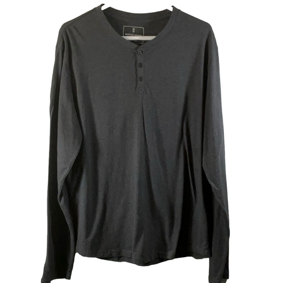 Mutual Weave Other - Men's Black Long Sleeve Henley Shirt
